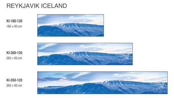DIMEX | Fototapeta do kuchyne Reykjavík KI-180-120 | 180 x 60 cm | modrá, biela