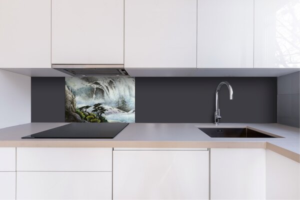 DIMEX | Dibond doska za kuchynskú linku | DBW-06040-190 Maľba vodopádu | 60 x 40 cm