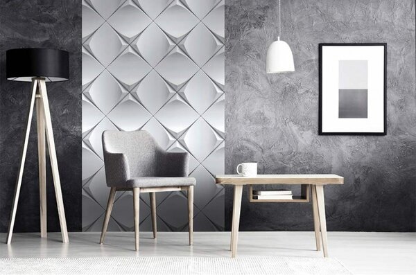 DIMEX | Vliesové fototapety na stenu 3D umelecký múr MS-2-0297 | 150 x 250 cm | biela, šedá