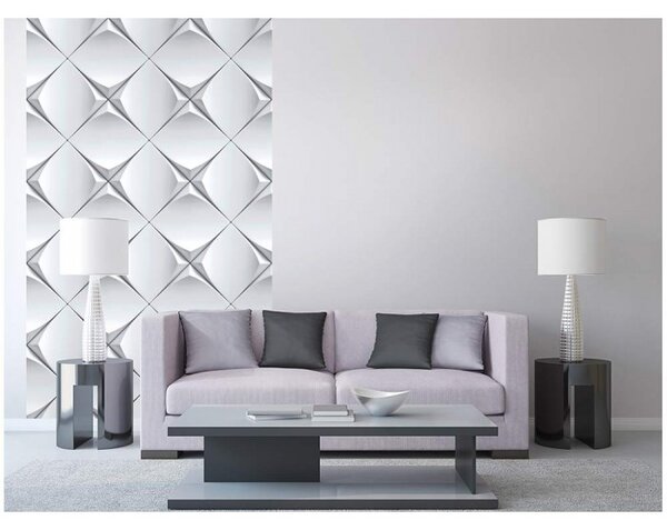 DIMEX | Vliesové fototapety na stenu 3D umelecký múr MS-2-0297 | 150 x 250 cm | biela, šedá