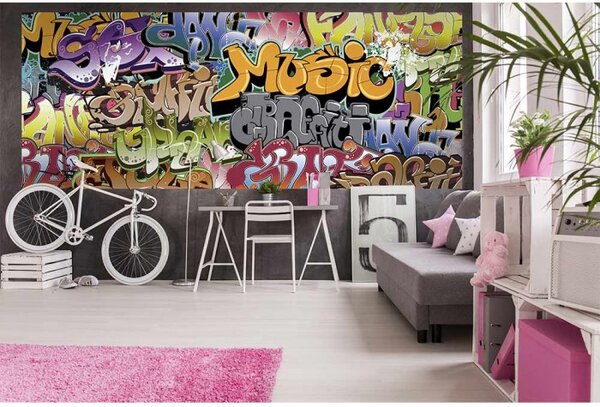 DIMEX | Panoramatická vliesová fototapeta na stenu Graffiti MP-2-0322 | 375 x 150 cm | viacfarebná