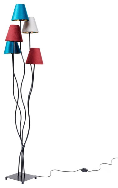 KARE FlexibleVelvet lampa 5pl čierna/modrá/červená