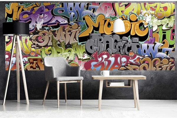 DIMEX | Panoramatická vliesová fototapeta na stenu Graffiti MP-2-0322 | 375 x 150 cm | viacfarebná