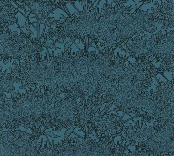 A.S. Création | Vliesová tapeta na stenu Absolutly Chic 36972-6 | 0,53 x 10,05 m | modrá, čierna