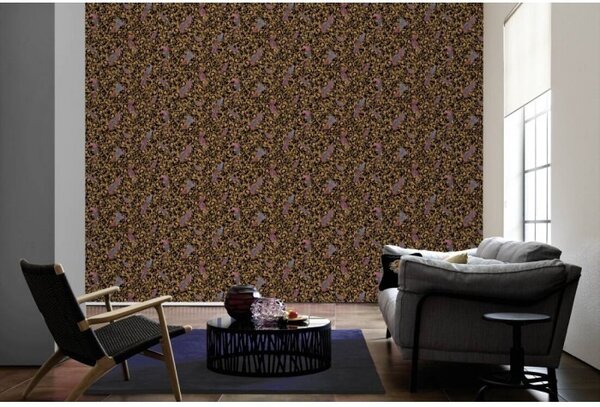 A.S. Création | Vliesová tapeta na stenu Versace 37053-1 | 0,70 x 10,05 m | čierna, žltá, hnedá