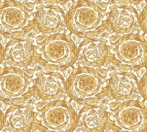 A.S. Création | Vliesová tapeta na stenu Versace 36692-5 | 0,70 x 10,05 m | žltá, hnedá, krémová