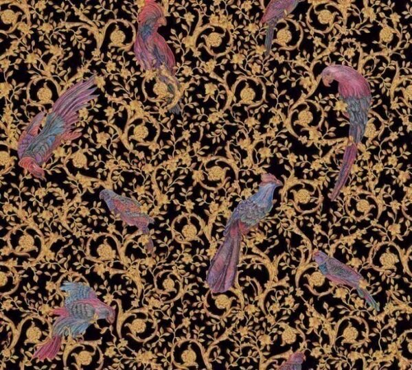 A.S. Création | Vliesová tapeta na stenu Versace 37053-1 | 0,70 x 10,05 m | čierna, žltá, hnedá