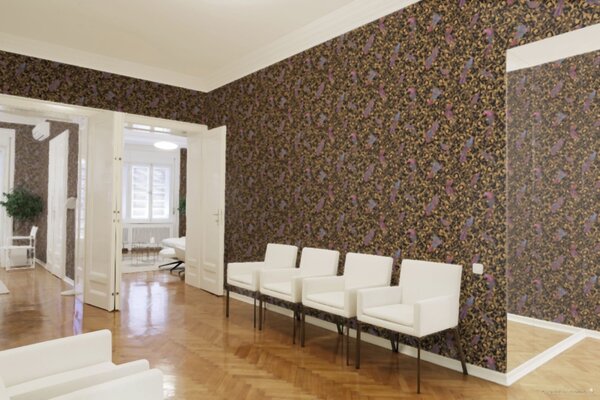 A.S. Création | Vliesová tapeta na stenu Versace 37053-1 | 0,70 x 10,05 m | čierna, žltá, hnedá