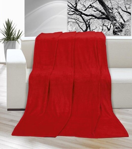 Brotex Mikro deka na jednolôžko 150x200 cm Červená farba