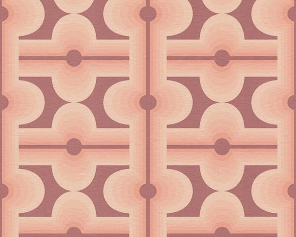 A.S. Création | Vliesová tapeta na stenu Retro Chic 39533-2 | 0,53 x 8,5 m | červená, oranžová, vínová, marhuľová