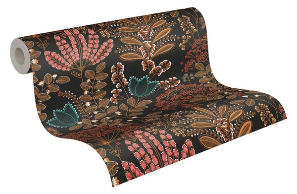 A.S. Création | Vliesová tapeta na stenu Famous Garden 39349-5 | 0,53 x 10,05 m | viacfarebná, oranžová, čierna