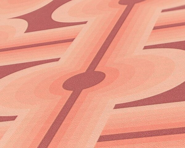 A.S. Création | Vliesová tapeta na stenu Retro Chic 39533-2 | 0,53 x 8,5 m | červená, oranžová, vínová, marhuľová