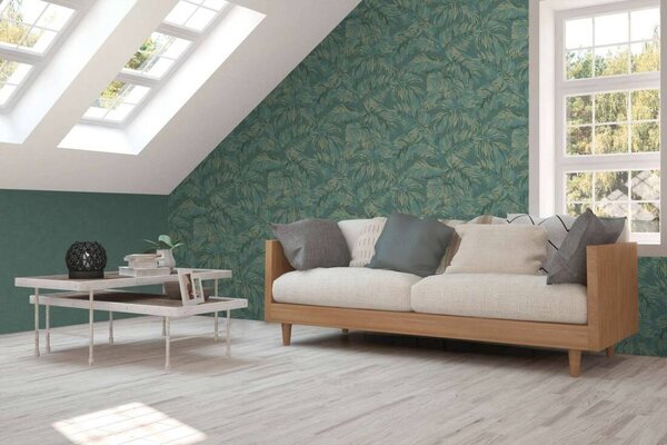 A.S. Création | Vliesová tapeta na stenu Casual Living 39340-1 | 0,53 x 10,05 m | zelená, zlatá