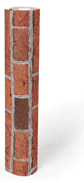 A.S. Création | Papierová tapeta na stenu Dekora Natur 7798-16 | 0,53 x 10,05 m | šedá, červená