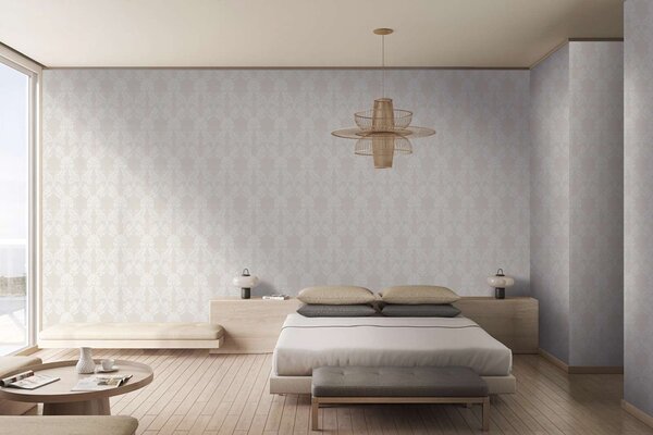 A.S. Création | Vliesová tapeta na stenu Luxury Wallpaper 30544-1 | 0,52 x 10 05 m | biela, metalická, krémová