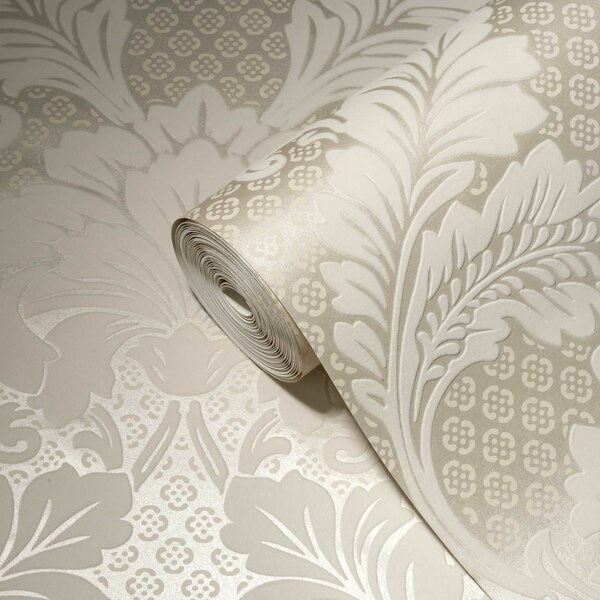 A.S. Création | Vliesová tapeta na stenu Luxury Wallpaper 30544-1 | 0,52 x 10 05 m | biela, metalická, krémová