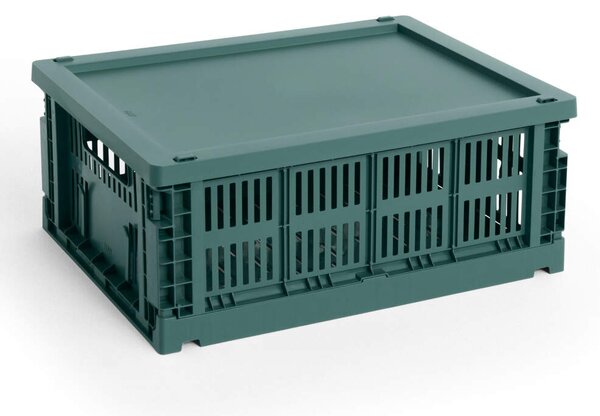 HAY Plastové veko Colour Crate Medium, dark green