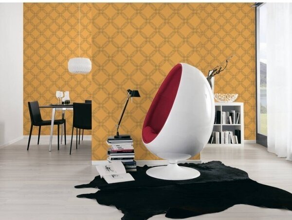 A.S. Création | Vliesová tapeta na stenu Pop Style 37477-5 | 0,53 x 10,05 m | zlatá, žltá