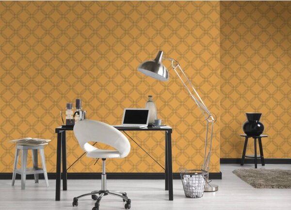 A.S. Création | Vliesová tapeta na stenu Pop Style 37477-5 | 0,53 x 10,05 m | zlatá, žltá