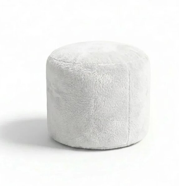 Sablio Taburetka Circle SOFTY - Cloud White - 38x48 cm