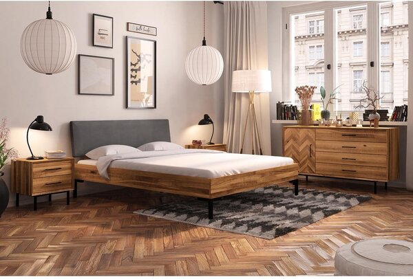 Dvojlôžková posteľ z dubového dreva s čalúneným čelom 180x200 cm Abises 1 - The Beds