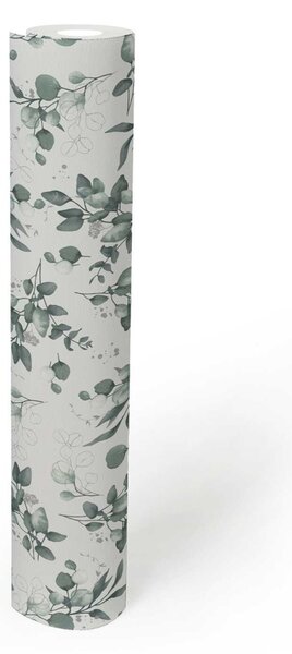 A.S. Création | Vliesová tapeta na stenu Pure Elegance 39768-2 | 0,53 x 10,05 m | biela, zelená, metalická