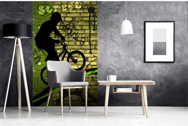 DIMEX | Vliesové fototapety na stenu Zelené koleso MS-2-0328 | 150 x 250 cm | zelená, čierna