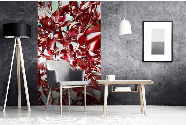DIMEX | Vliesové fototapety na stenu Červený kryštál MS-2-0281 | 150 x 250 cm | červená, biela