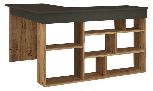 Hanah Home Písací stôl Akon čierna/borovica