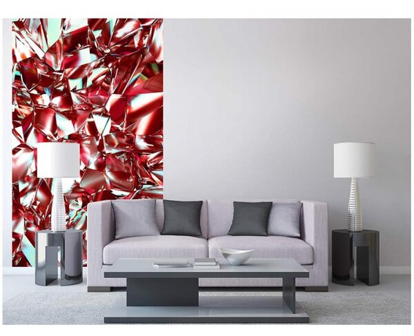 DIMEX | Vliesové fototapety na stenu Červený kryštál MS-2-0281 | 150 x 250 cm | červená, biela