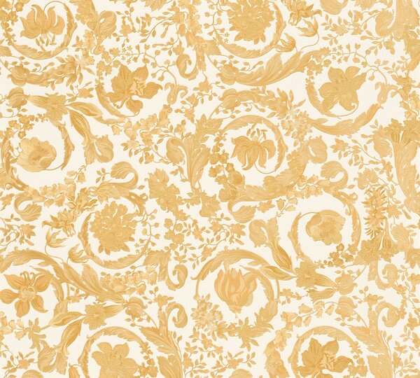 A.S. Création | Vliesová tapeta na stenu VERSACE 38706-4 | 0,70 x 10,05 m | zlatá, krémová, metalická