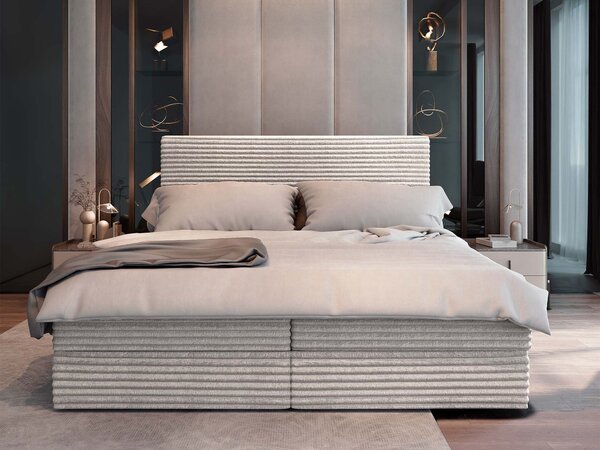 Manželská boxspring posteľ s úložným priestorom Samana 140x200 - krémová