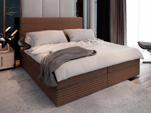 Manželská boxspring posteľ s úložným priestorom Samana 180x200 - tehlová