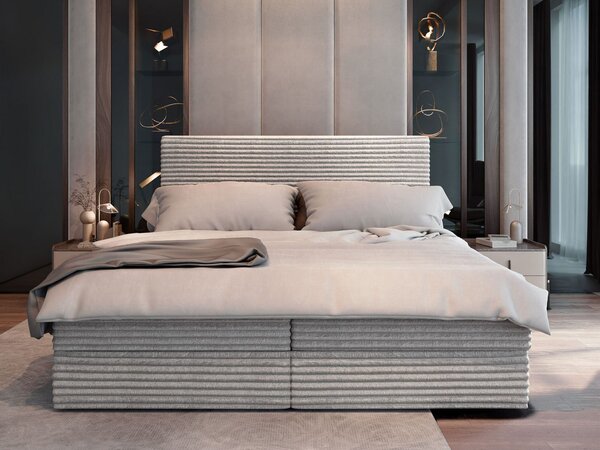 Manželská boxspring posteľ s úložným priestorom Samana 160x200 - sivá