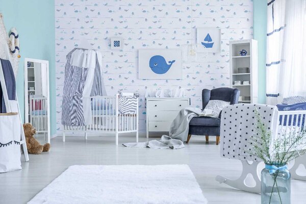 A.S. Création | Vliesová tapeta na stenu Little Love 38130-1 | 0,53 x 10,05 m | zelená, modrá, biela