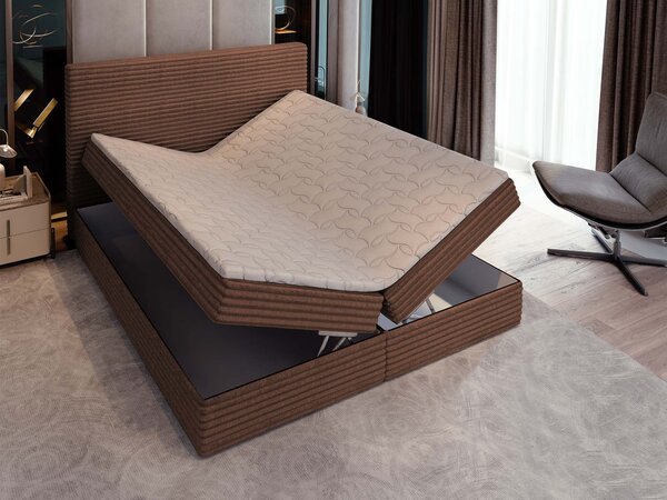 Manželská boxspring posteľ s úložným priestorom Samana 180x200 - tehlová