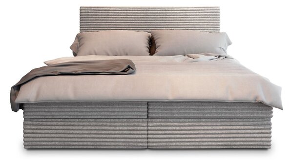 Manželská boxspring posteľ s úložným priestorom Samana 160x200 - sivá