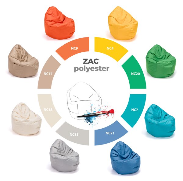 INTERMEDIC SK Sedací vak ZAC | Polyester Farba: NC09 - Oranžová pomaranč (Polyester)