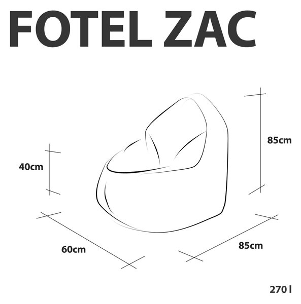 INTERMEDIC SK Sedací vak ZAC | Polyester Farba: NC09 - Oranžová pomaranč (Polyester)