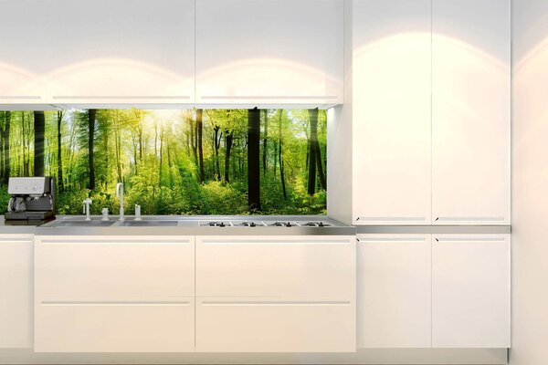 DIMEX | Fototapeta do kuchyne Bujný les KI-180-133 | 180 x 60 cm | zelená, hnedá