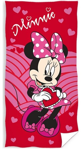 Plážová osuška Minnie Mouse - Pink hearts
