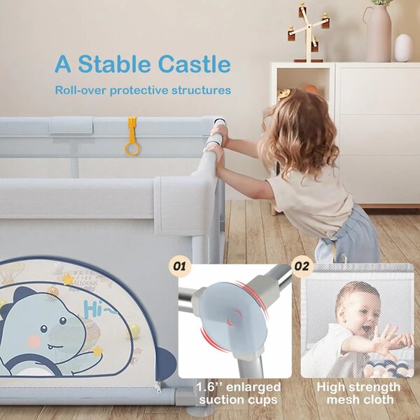 Detská Ohrádka Playfort™ - 180 X 150 Cm, Detská ohrádka PlayFort™ (Sivá) - 180 x 150 cm