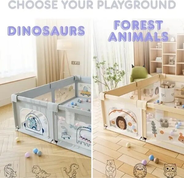 Detská Ohrádka Playfort™ - 180 X 150 Cm, Detská ohrádka PlayFort™ (Sivá) - 180 x 150 cm
