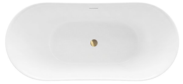 Rea FERRANO Slim, voľne stojaca vaňa 1600×800×720 mm, biela, biela krytka odtoku, REA-W0081