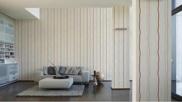 A.S. Création | Vliesová tapeta na stenu Avenzio 95873-1 | 0,53 x 10,05 m | béžová, červená
