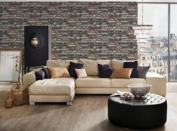 A.S. Création | Vliesová tapeta na stenu Il Decoro 36281-1 | 0,53 x 10,05 m | béžová, hnedá, oranžová