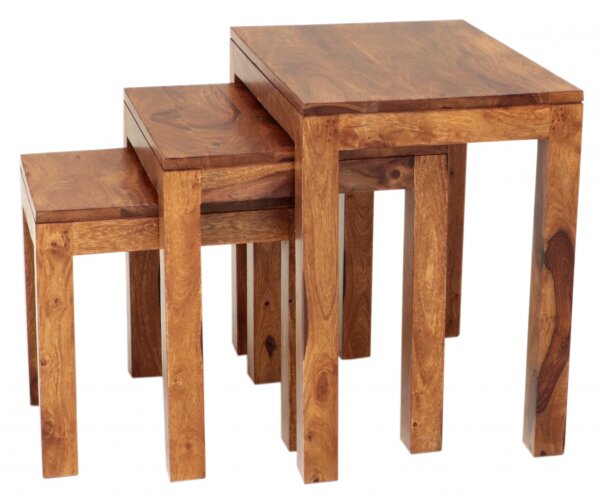 Odkladacie stolíky Gani 3 ks z indického masívu palisander