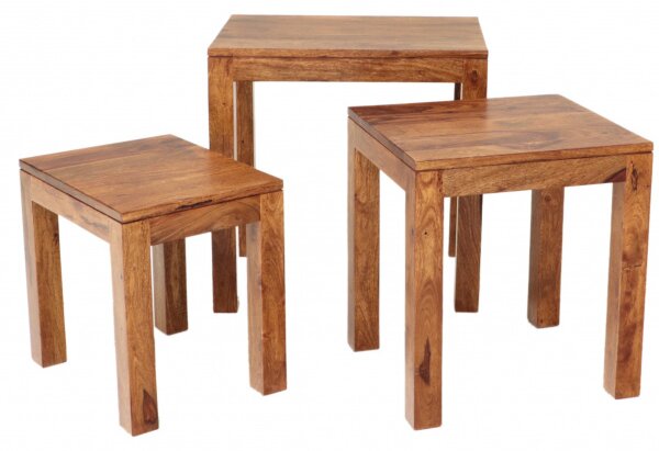 Odkladacie stolíky Gani 3 ks z indického masívu palisander
