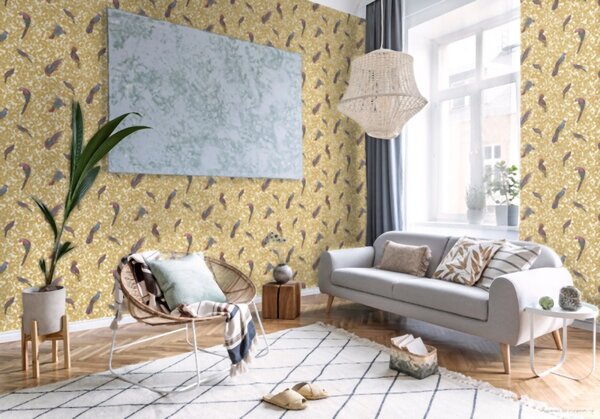 A.S. Création | Vliesová tapeta na stenu Versace 37053-2 | 0,70 x 10,05 m | žltá, hnedá, krémová