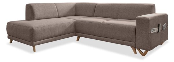Hnedá rozkladacia/s úložným priestorom rohová pohovka (ľavý roh/do L) Classy Sophie – Miuform